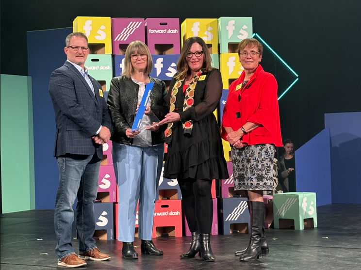 FlyYEG's tweet photo. We're thrilled to receive the first-ever forward/together Award at @forwardslashyeg! This award celebrates our commitment to collaboration, strengthening partnerships and fostering connections as community builders. #YEG #forwardslashYEG https://t.co/OMv8UtdEvY