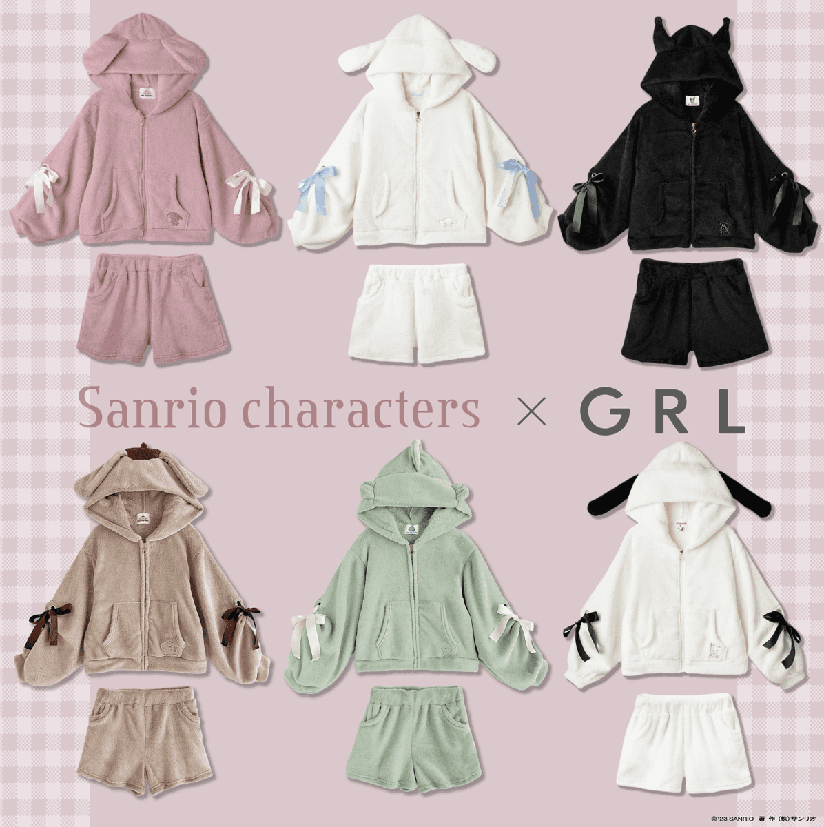 sanrio_news's tweet photo. GRLから耳付きボアセットアップが登場！もこもこ素材でルームウェアにもぴったりだね◎袖のリボンがとってもキュート♪大人気シリーズのためお見逃しなく☆詳細は #GRL のサイトをチェック★ https://t.co/E3BsxoYZGa https://t.co/SslOgtYTHF
