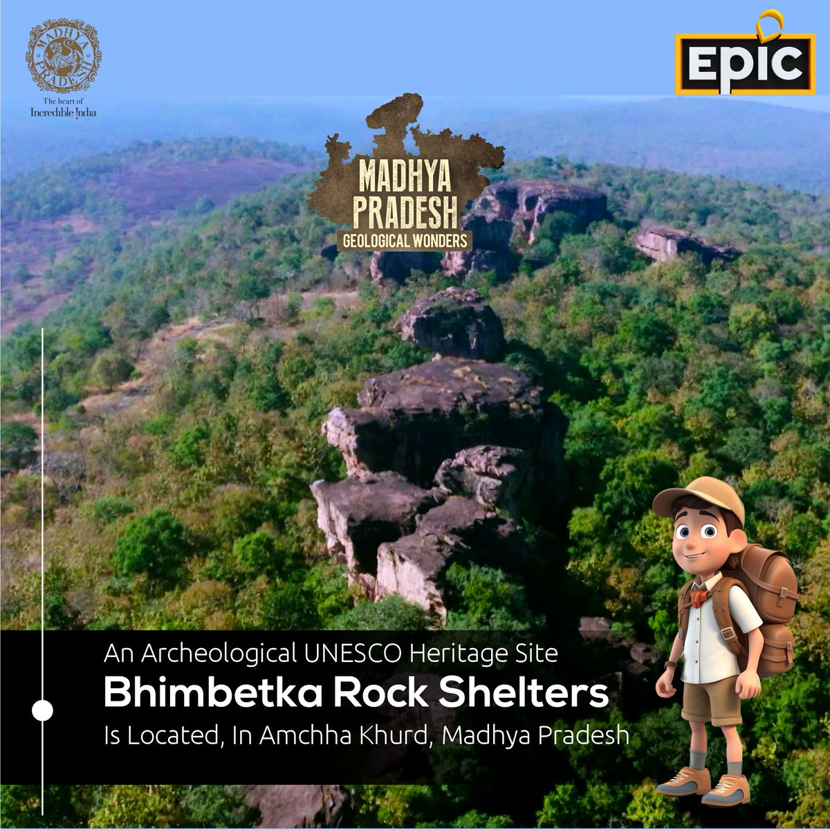 Embark on a journey to Bhimbetka rock shelters! 😍 A captivating blend of awe-inspiring rock formations and ancient tales. 🎨🏞️ Prepare to be amazed! 🌟 #BhimtekRockShelter #MustVisit #AncientArt #HistoryLovers #MPGeologicalWonders #EPICChannel #TravelWithPurpose