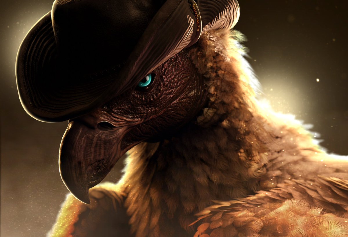 N4STYR4BBiT's tweet photo. PFP/Icon style render I made for @blockhart94 of an Argy she has on @PlayARKMobile
Artwork made by: Me
Rendered in: Blender/Cycles
Argy belongs to: Studio Wildcard
#ArkSurvivalEvolved #Blender #Cycles #ArkMobile #ClintEastwoodSquint #Argentavis #HunterHat https://t.co/PBXKwSYptx