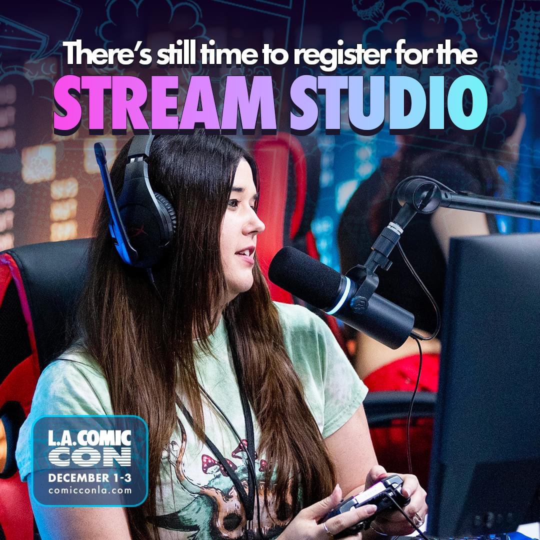 comicconla's tweet photo. Calling all streamers! Sign up to stream live from the #StreamStudio - Live from the Los Angeles Comic Con floor.
Sign up for the stream studio here: https://t.co/enHz8N0AMH
Get your tickets to Los Angeles Comic Con here: https://t.co/NQZ0evTWf6 https://t.co/93TfXFsvcD