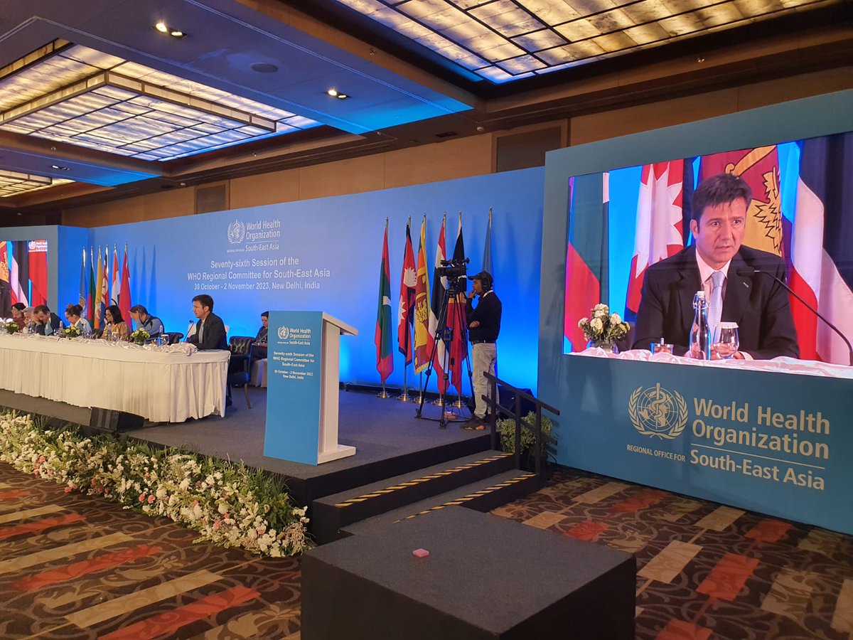 The WHO Regional Committee S-E Asia this week. Saima Wazed elected new RD, appreciation to Dr. Singh for 10 yrs of outstanding service, regional health issues, WHO effectiveness & more. I was honored to answer questions from Member States on Sustainable financing. @WHOSEARO
#RC76