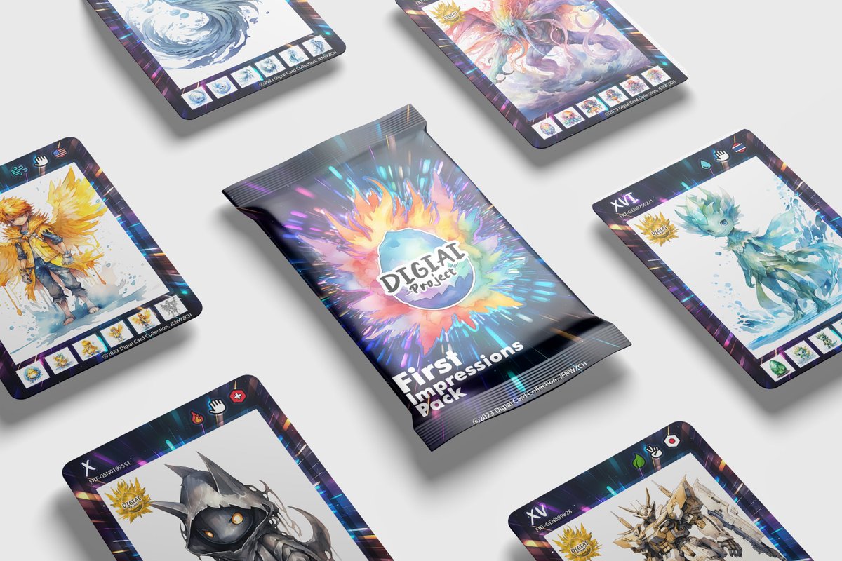 DigiaiProject's tweet image. [First Impressions Pack] ⓒ2023 Digiai Card Collection, JENWZCH opensea.io/DIGIAI #digiai #NFT #NFTS #NFTs #NFTcollection #NFTdrops #polygonNFT #NFTs #OpenSeaNFT #opensea #NFTcollectibles #NFTCommunity #NFT #NFTartist #OpenSeaNFT #opensea #midjourney #digimon #pokemon