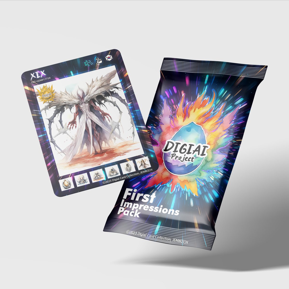 DigiaiProject's tweet image. [First Impressions Pack] ⓒ2023 Digiai Card Collection, JENWZCH opensea.io/DIGIAI #digiai #NFT #NFTS #NFTs #NFTcollection #NFTdrops #polygonNFT #NFTs #OpenSeaNFT #opensea #NFTcollectibles #NFTCommunity #NFT #NFTartist #OpenSeaNFT #opensea #midjourney #digimon #pokemon