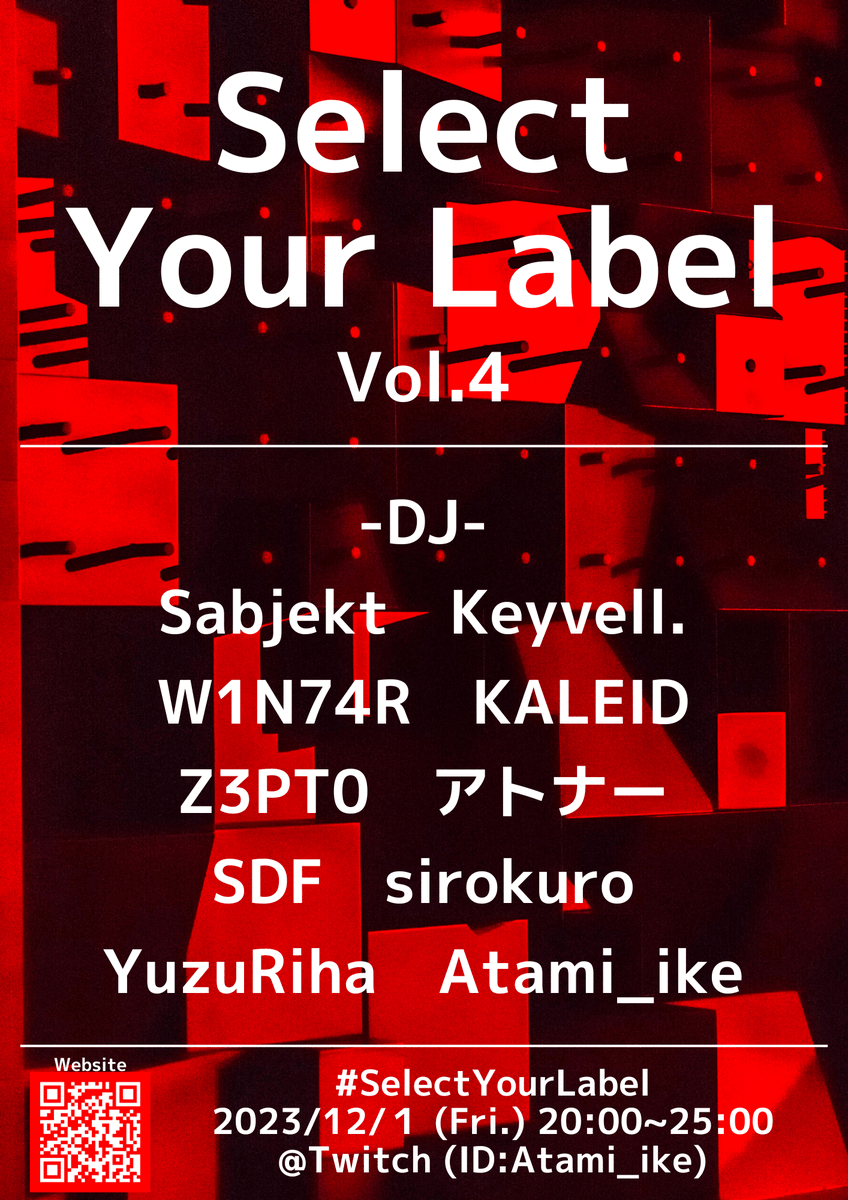 10ATMK10's tweet photo. 【告知】
#SelectYourLabel Vol.4 出演者 &amp; レーベル担当一覧を公開！
今回もイベント初出演のDJから様々なイベントで活躍するプロのDJまで勢揃いした隙のないラインナップ！
詳細はウェブサイトをチェックだ！！ 

↓↓↓Website↓↓↓
https://t.co/U9rE7XlVYs https://t.co/uSmYMMw4Vj