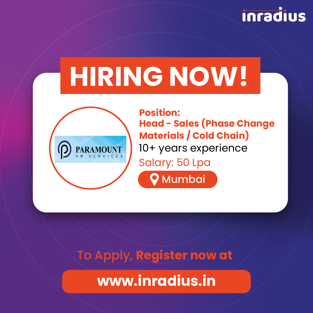 Attention job seekers! Check out this latest opportunity on InRadius and apply today by creating your account on inradius.in . Hurry now!
#inradius #changewhatyoucan #mumbai #pune #delhincr #hyderabad #bangalore #jobsearch #jobsnearme #hiring #hiringnow #hiringalert