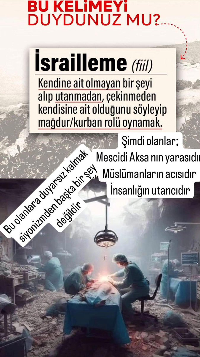 Bu olanlara duyarsız kalmak siyonizmden başka bir şey değildir

Şimdi olanlar;
Mescidi Aksa nın yarasıdır 
Müslümanların acısıdır 
İnsanlığın utancıdır