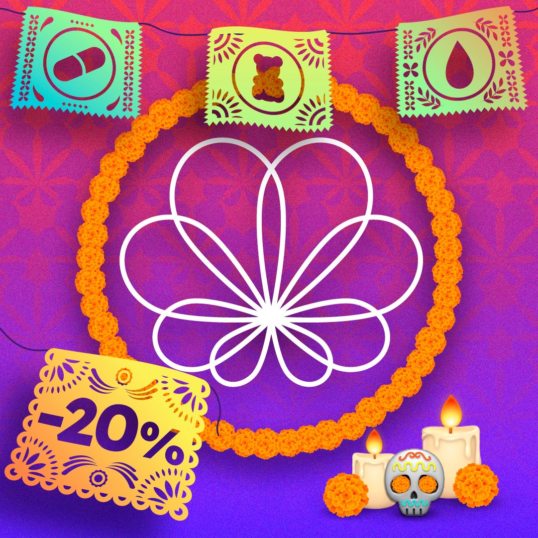 CBDbies_mx's tweet image. 🕯️🏵️💀🏵️🕯️
 Llegó la flaca a nuestra tienda,
y es que ella el CBD recomienda,
compró unas gotas y comió unas gomitas
Y dijo: pa’ todos va el -20% de calaverita
🪔🏵️💀🏵️🪔