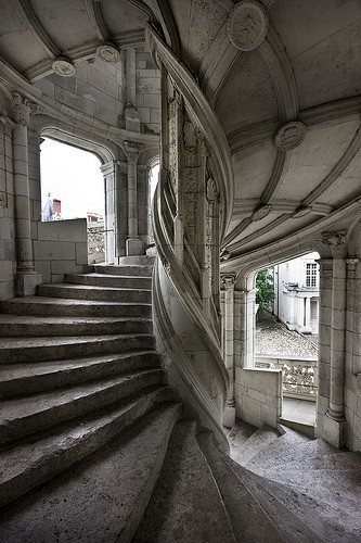 Spiral Staircase, Chateau de Blois, Loire Valley, France #SpiralStaircase #ChateaudeBlois #LoireValley #France wanderingwaldo.com