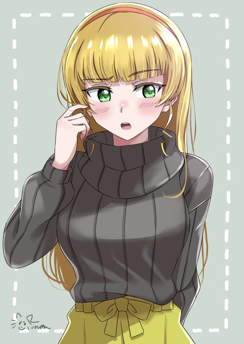 「blonde hair ribbed sweater」 illustration images(Latest)