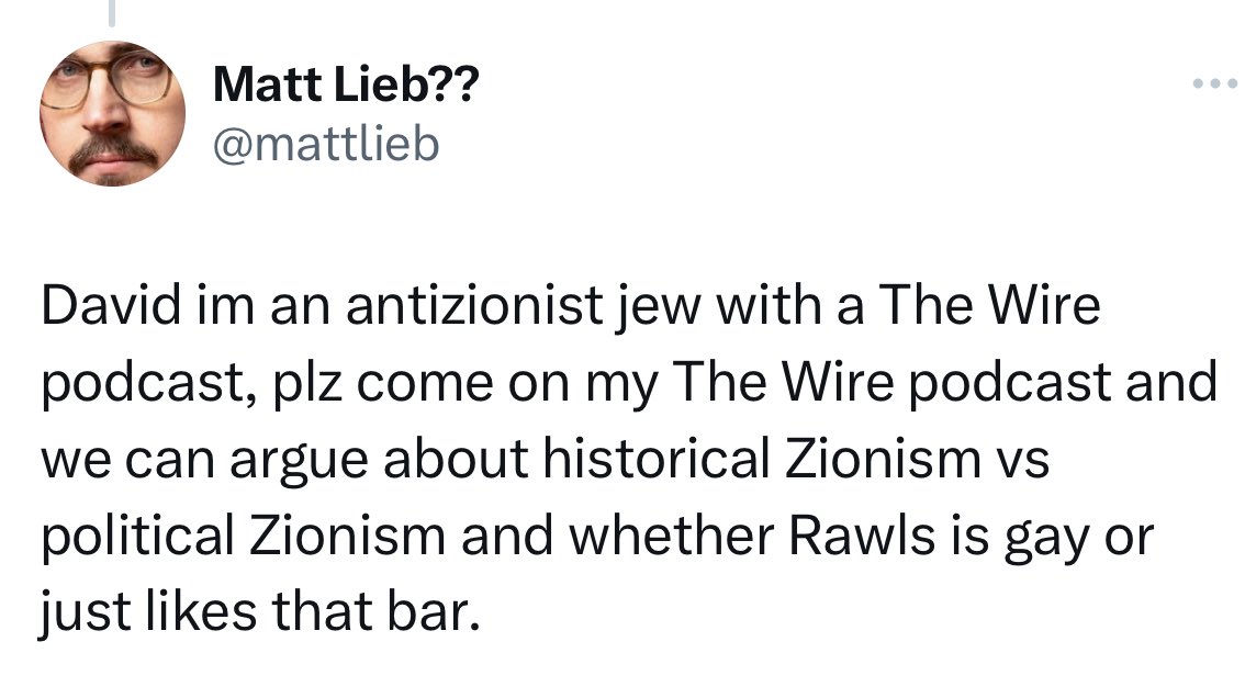 mattlieb's tweet photo. David Simon plz don’t let this war tear us apart. Someone send him my The Wire episode synopsis parody song of Rob Zombie’s Dragula and tell him I love him. https://t.co/FPTSyGMzP9