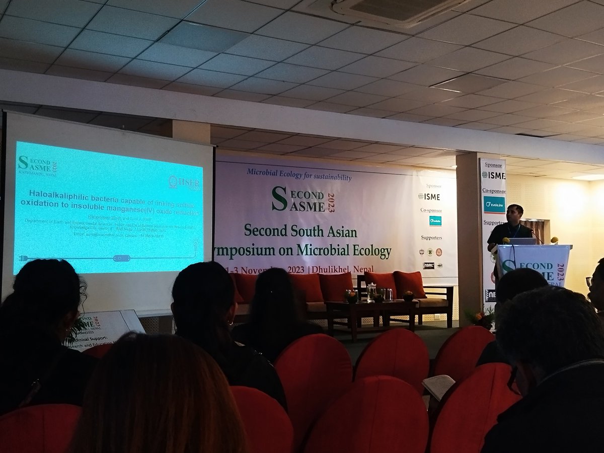 Punyasloke Bhadury (@bhadpunyasloke) on Twitter photo #RamandeepSingh from <a href="/sunil_micro/">sunil patil</a> lab <a href="/IiserMohali/">IISER Mohali</a> talking about electromicrobiology in <a href="/sasme2023nepal/">sasme2023</a> <a href="/ISME_microbes/">ISME - International Society for Microbial Ecology</a> <a href="/sarnm/">Mona fatima</a> #RamandeepSingh from <a href="/sunil_micro/">sunil patil</a> lab <a href="/IiserMohali/">IISER Mohali</a> talking about electromicrobiology in <a href="/sasme2023nepal/">sasme2023</a> <a href="/ISME_microbes/">ISME - International Society for Microbial Ecology</a> <a href="/sarnm/">Mona fatima</a>