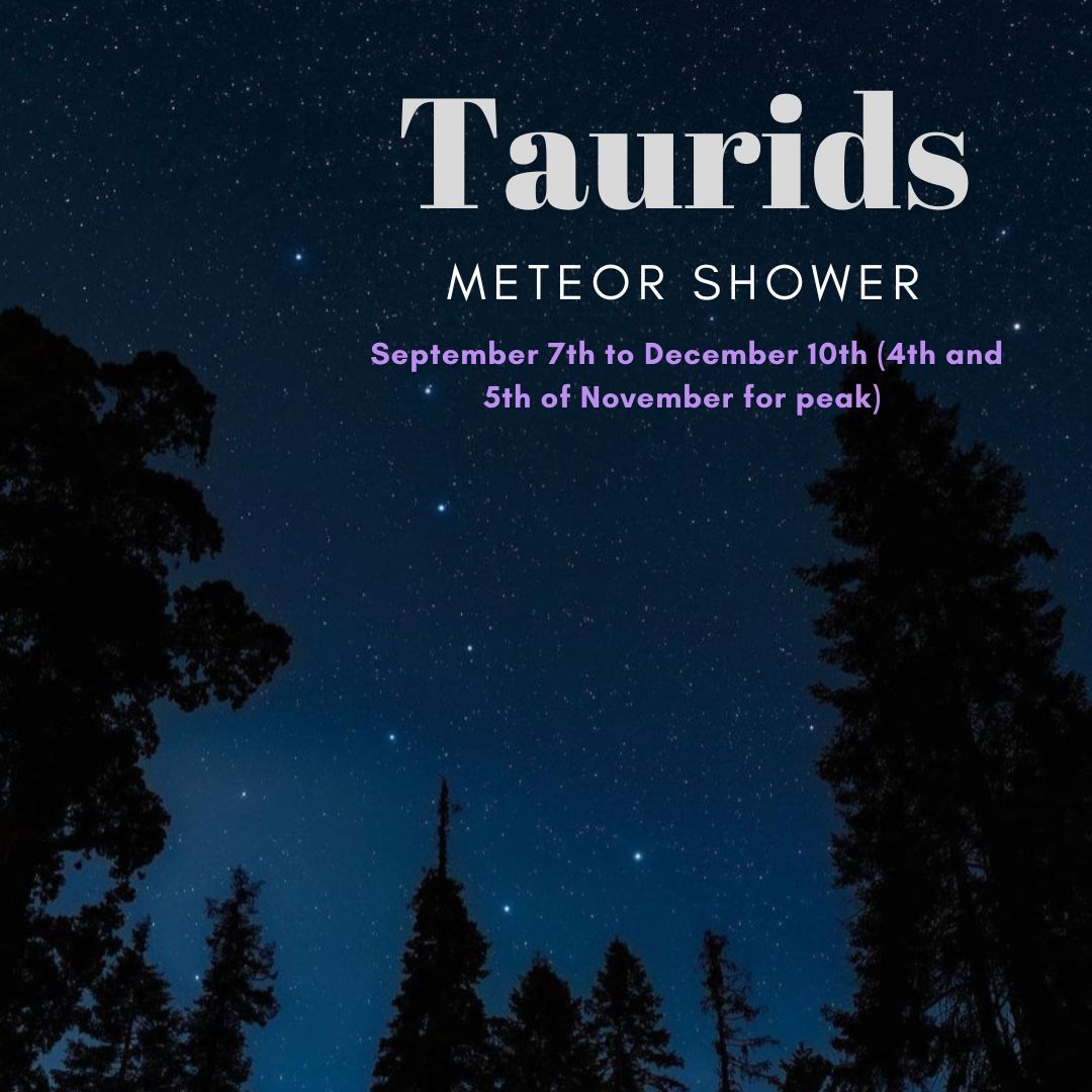 Taurids is a long-running minor meteor shower producing only about 5-10 meteors per hour, and it is quite unusual in that it consists of two separate streams from different debris. The second quarter moon will block most of the dim meteors this year. Remember, be patient and you