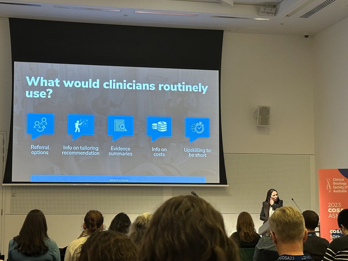 Thanks @pruecormie for your talk on “exercise conversations” at #COSA23 and what clinicians want to use for the chat