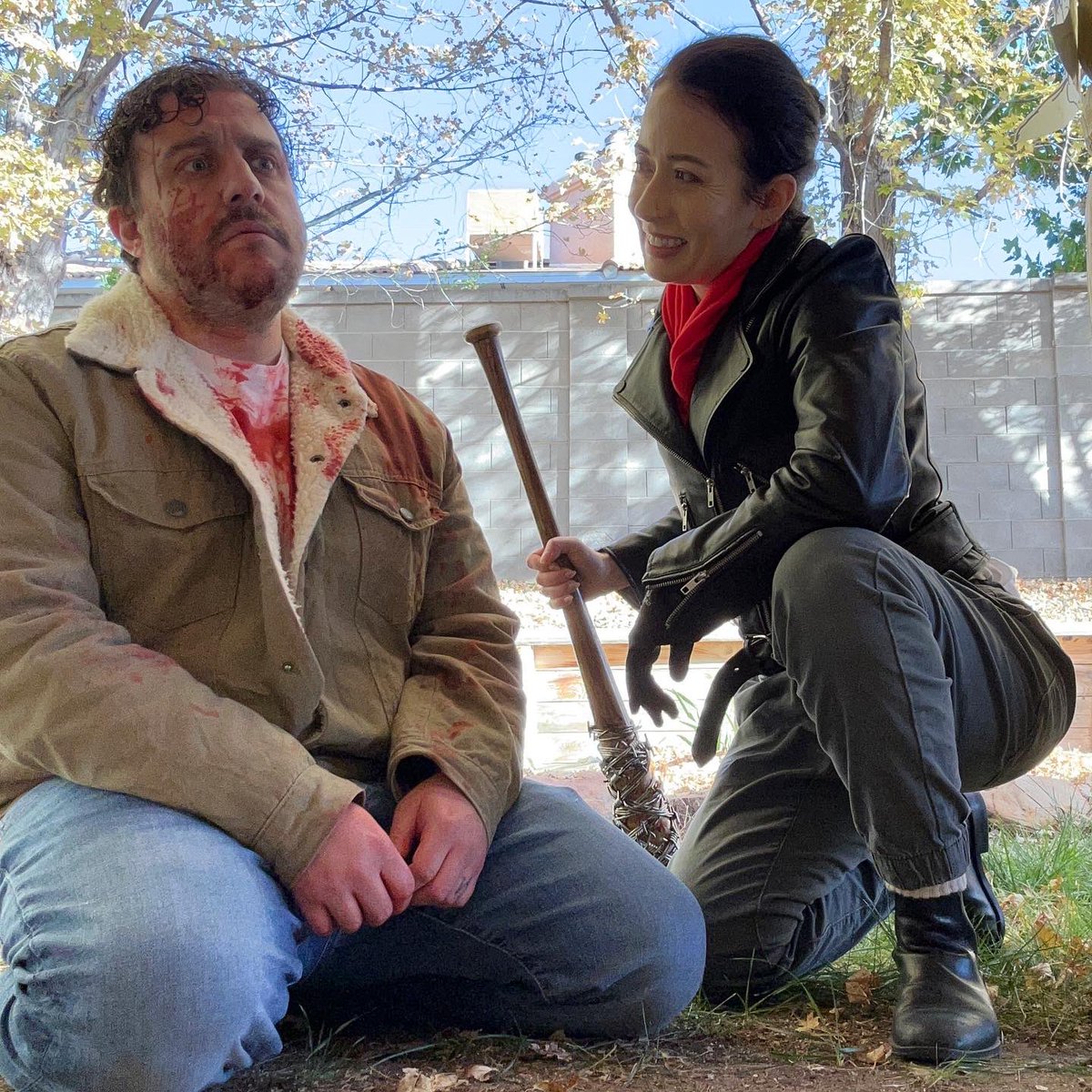MocoGaming's tweet photo. happy halloween from us and peanut (honorary participant since she lost an eye this year)! ❤️ @TheWalkingDead @JDMorgan https://t.co/LekaDxSnQv