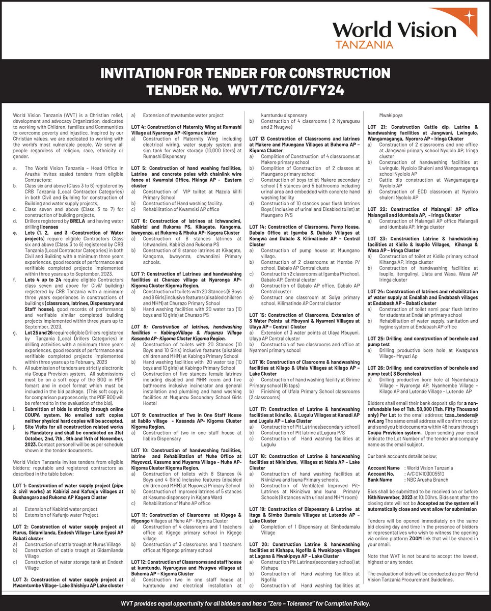 WV TANZANIA ๐น๐ฟ (@wv_tanzania) on Twitter photo Are you interested to work with us kindly read the #advert and #contact us <a href="/WV_tanzania/">WV TANZANIA ๐น๐ฟ</a> Are you interested to work with us kindly read the #advert and #contact us <a href="/WV_tanzania/">WV TANZANIA ๐น๐ฟ</a>