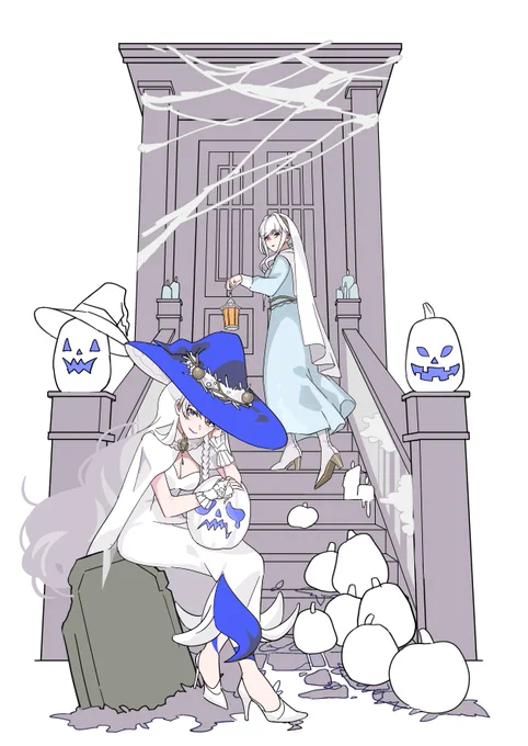 遅刻ハロウィン絵作業  この絵の続きを描きます #Twitch配信 #イラスト #作業配信