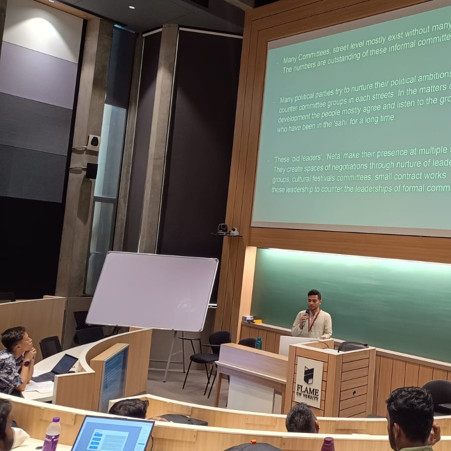 Many political parties try to nurture their #political ambitions by creating a small counter committee group in each street - Dhiren Swain on topic 'Bureaucratic Manoeuvring and #Urban Poor’s Community based practices of Countering in a land titling program'
#ILDC2023 #urbanpoor