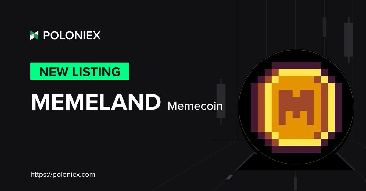 .#MEMELAND <a href="/Memeland/">Memeland ❤️ Memecoin</a> is Poloniex newest listing! 🚀

Deposit will be opened on November 1st, 08:00 (UTC)

November 3rd, Full trading will be enabled on 08:00 (UTC)

support.poloniex.com/hc/en-us/artic…

#PoloniexListing #NewListing #Crypto