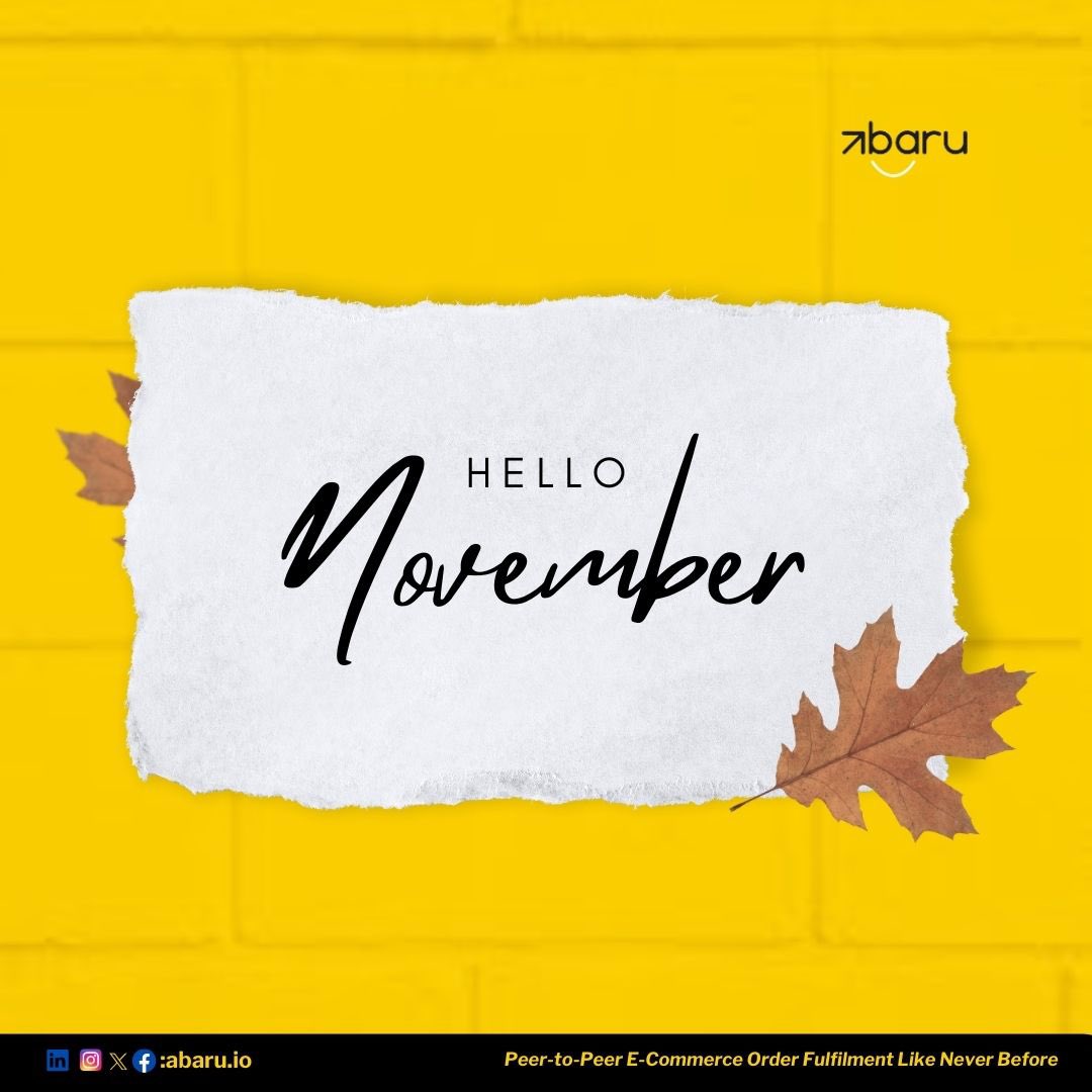 abaru_io's tweet photo. 🍁 November arrives with new opportunities, fresh beginnings, and the promise of a brighter path ahead. 

Happy New Month! 🌟🌼

#NewMonth #NewMonthVibes #PositiveVibesOnly #happynewmonth #abaru #logistics #dispatch https://t.co/uviSM9Hide