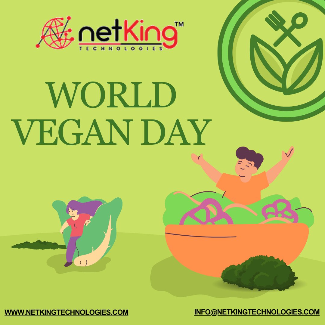 Netkingseo's tweet photo. Happy world 🌎 vegan 🌱 day
Participate in the local celebrations and educate yourself on the advantages of veganism, as well as its effects on the environment and animals.

#Vegan #PlantBasedDiet #WorldVeganDay #Veganism #AnimalRights #Environment #NetkingTechnologies https://t.co/ImtdhdTMAf