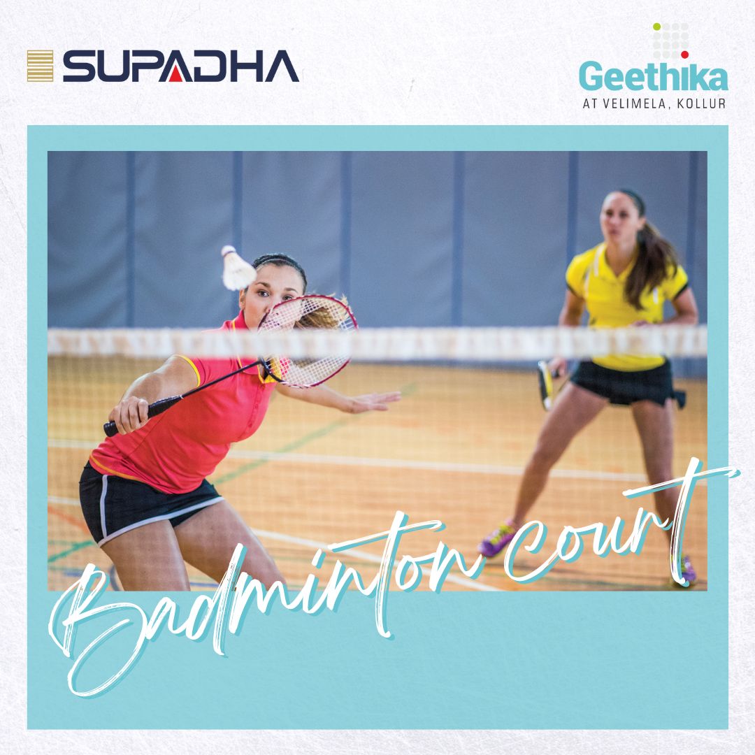 Serving up some smashing fun on the badminton court! 🏸💥 #GameSetMatch #luxury #homesweethome #supadha #geethika #realestate #infra #constructioncompany #villa #villalife #luxuryvilla #luxuryvillas #premiumvilla #PremiumVillas #premiumvillas #kollur #nature #greenery