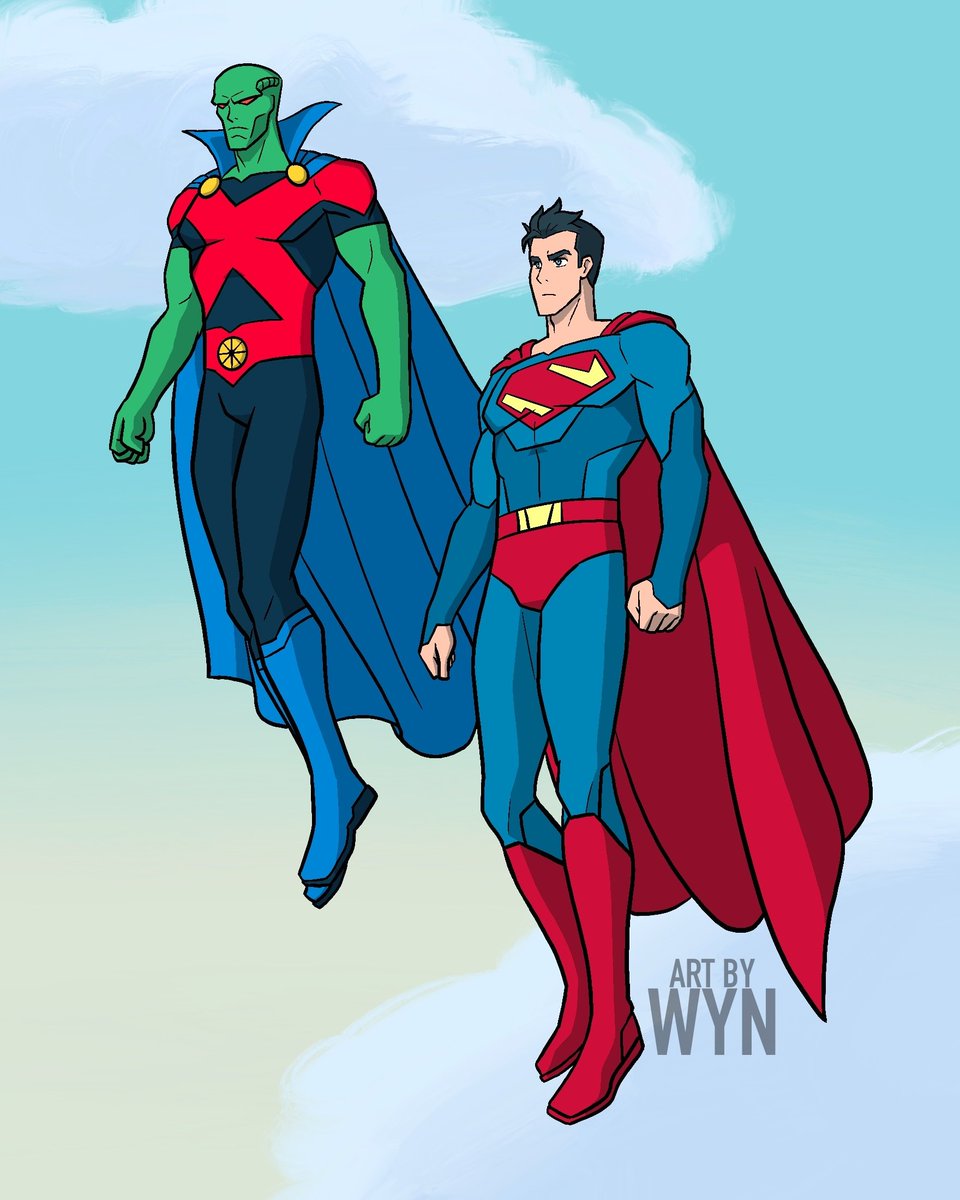 Just two alien bros hanging out. 

The last member of the Justice Legaue in the world of #MyAdventuresWithSuperman is here! The roster is now complete and the only thing I need to do is to draw them all together as a team.

#dc #dccomics #SUPERMAN #martianmanhunter
