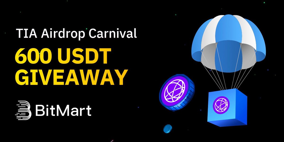 BitMartResearch's tweet photo. 🎉TIA Airdrop Carnival🎉

1⃣RT & Like & Tag 3 frds & Comment $TIA will share 200U giveaway!
2⃣Trading $TIA ≥10U, Top 200 new users will share the 400U equivalent token prize pool!

Rules👇
🔹Fill https://t.co/aA83P2UfqU
🔹Follow @BitMartResearch @BitMart_India @BitmartTurkish
🔹 Join:https://t.co/ND3qqJApTk & https://t.co/zkUqz07cE5 &https://t.co/SUElr51PQk

 #Crypto #Giveaway #BTC #BitMart #BitMartNewListing #TIA #CelestiaTIA #Celestia