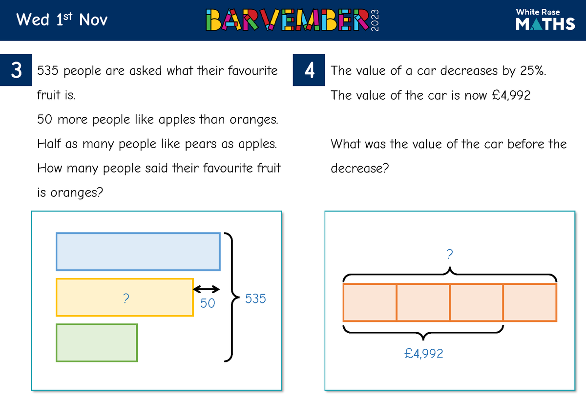It’s day one of Barvember! Five brand-new questions are ready for you to work out! Be sure to tag us in your answers for a chance to win this week's BarStar award! ⭐

Can you work out how many marbles Max and Jo have? 

Get your questions here: eu1.hubs.ly/H05Zj-y0