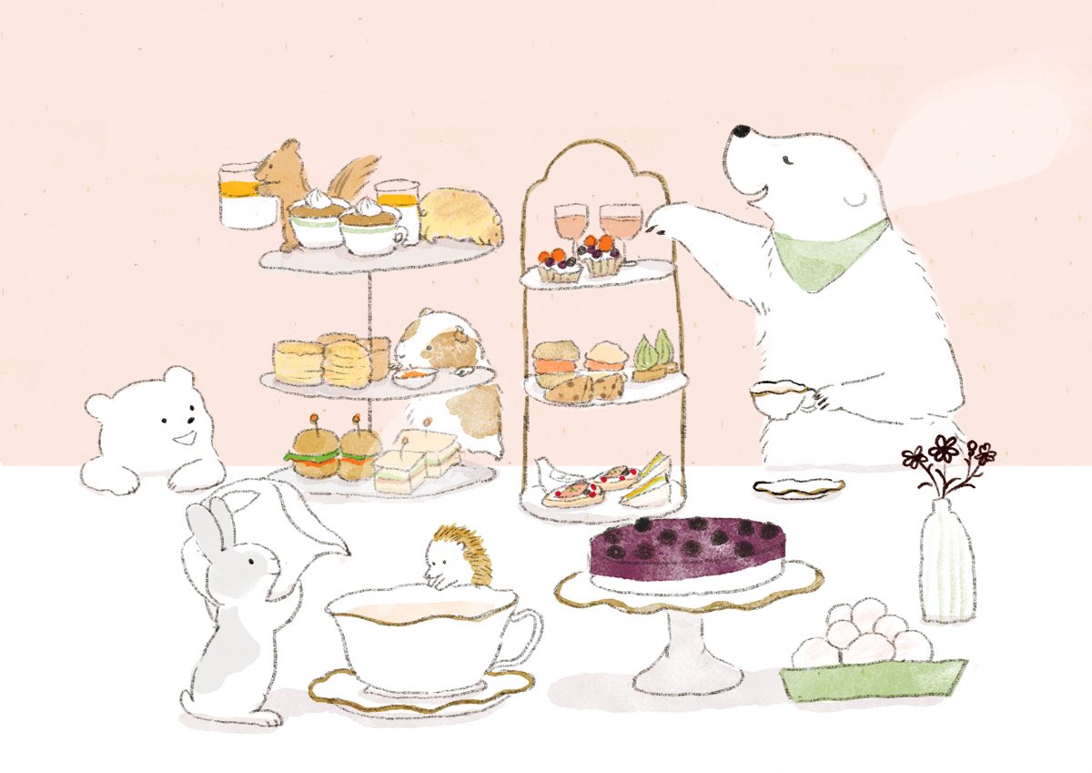 「#紅茶の日」|ももろ　4／20発売絵本「パンダのパクパクきせつのごはん」のイラスト