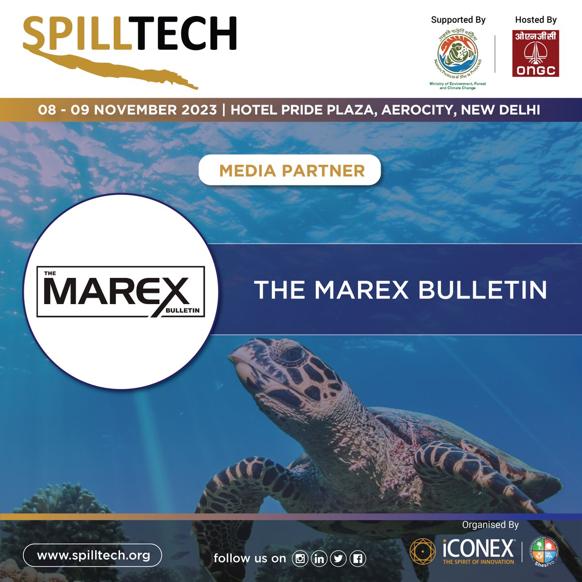 spilltechevent's tweet photo. #SpillTech2023ย is pleased to welcome @MarexMedia as Media Partner
8 โ 9 November 2023 | Hotel Pride Plaza, Aerocity New Delhi
To know more: https://t.co/ofjnysp231
#SpillTech #OILSpill #oilspillresponse #Oceans #oil #environment #cleanseas #oilspillprevention #oceanpollution https://t.co/J5i8xRPXkQ