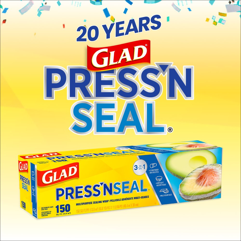 Happy 20th anniversary to Press’n Seal. One of the best inventions of all time.
@gladproducts ❤️🗞️