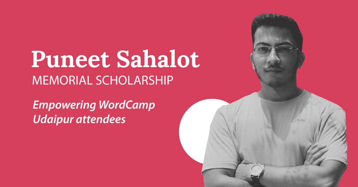WordCamp Udaipur (@wcudaipur) on Twitter photo WC Udaipur introduces the Puneet Sahalot Memorial Scholarship, honoring Puneet's memory. <a href="/psahalot/">Puneet Sahalot</a> 💖
This program has been established to support WP enthusiasts who wish to attend #WCUdaipur but may face financial constraints.
More details here: udaipur.wordcamp.org/2023/puneet-sa… WC Udaipur introduces the Puneet Sahalot Memorial Scholarship, honoring Puneet's memory. <a href="/psahalot/">Puneet Sahalot</a> 💖
This program has been established to support WP enthusiasts who wish to attend #WCUdaipur but may face financial constraints.
More details here: udaipur.wordcamp.org/2023/puneet-sa…