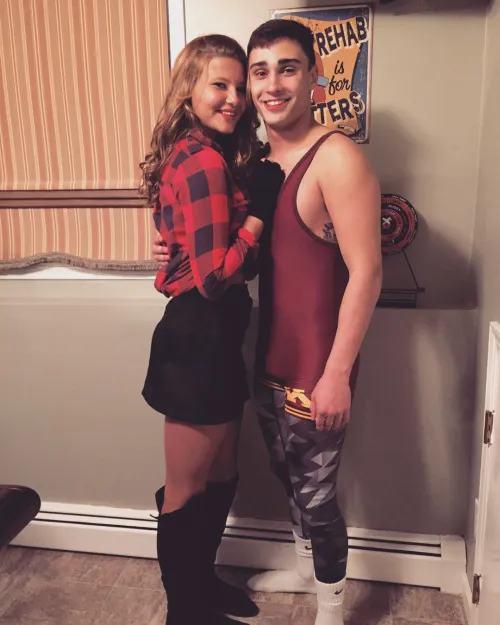 ProudSinglet's tweet photo. we goin out like this? #singletchallenge #wrestling #halloween #couplesgoals https://t.co/8BhomB40S0