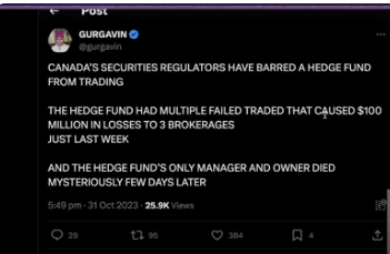 EYESON_NEWS's tweet image. #EyesOnNews OPINION

Follow my #Jaggaredpath here

CANADA blows up Hedge fund by removing trading privileges
#AMC #APENATION perhaps #SEC #DOJ could pick up this article and RIP a page from the report. Never mind finding wrongdoers but GET #RETAILINVESTORS back their funds.