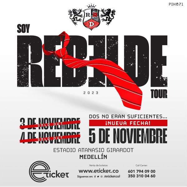 feel_weird's tweet photo. Vendo 2 boletas para el concierto de RBD localidad oriental Alta para el día 5 de noviembre. $330.000. #rbd #rbdemedellin #conciertoRBD https://t.co/KOzTnnuwxL