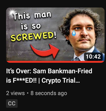 AltcoinDaily's tweet photo. It's over for Sam Bankman-Fried..

NEW VIDEO JUST DROPPED! #crypto https://t.co/9olRRCyWfX