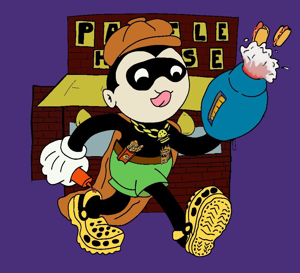 DiamondLarryETH's tweet photo. My pumpkin bong broke so this recycled art is my Hail Mary last minute entry into @Goonz_World #GoonzBoo contest bc I know we all love a good glizzy and Panfle for breakfast Iโll serve em up in my goonler costume https://t.co/uNYRZcoteI
