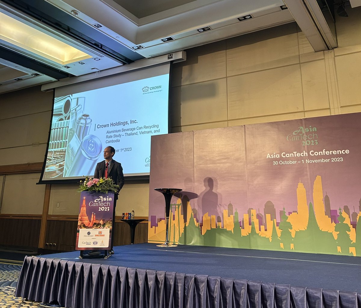Our second keynote speaker of #AsiaCanTech2023 is Crown’s Adrine Thiban Arokiamsamy, who shares the results of a recent #aluminium beverage can study on #recycling rates in Thailand, Vietnam and Cambodia. Expect an insightful presentation! #beveragecans @LifeAtCrown