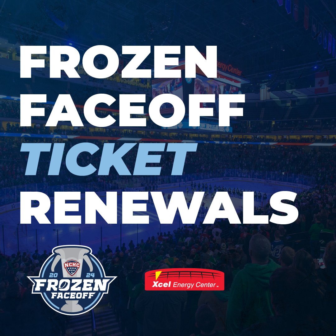 🚨 LAST CHANCE ON RENEWALS 🚨

If you purchased all-session tickets to the 2023 #FrozenFaceoff at <a href="/XcelEnergyCtr/">Xcel Energy Center</a>, tomorrow (Wednesday) is the LAST DAY to renew for the 2024 championship! 🏒🏆

🎟️ info: bit.ly/24FFTixRenewals