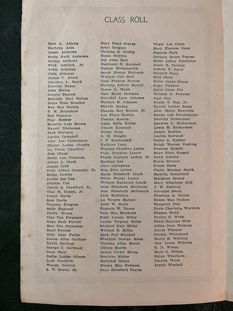 HistoryLongview's tweet photo. Class of 1938 graduation program https://t.co/bMUuj8BAQa