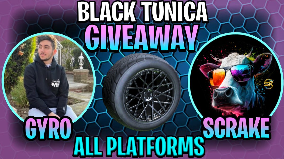 💥BLACK TUNICA GIVEAWAY!💥 

🤝All Platforms🤝 

How to enter: 
➡️Follow @explosivegyro &amp; @scrake_killer 
❤️Like 
♻️Retweet 

🎉Winner announced: Friday, November 10th 

🙏Good luck!  
#Giveaway #Giveaways #RocketLeague
