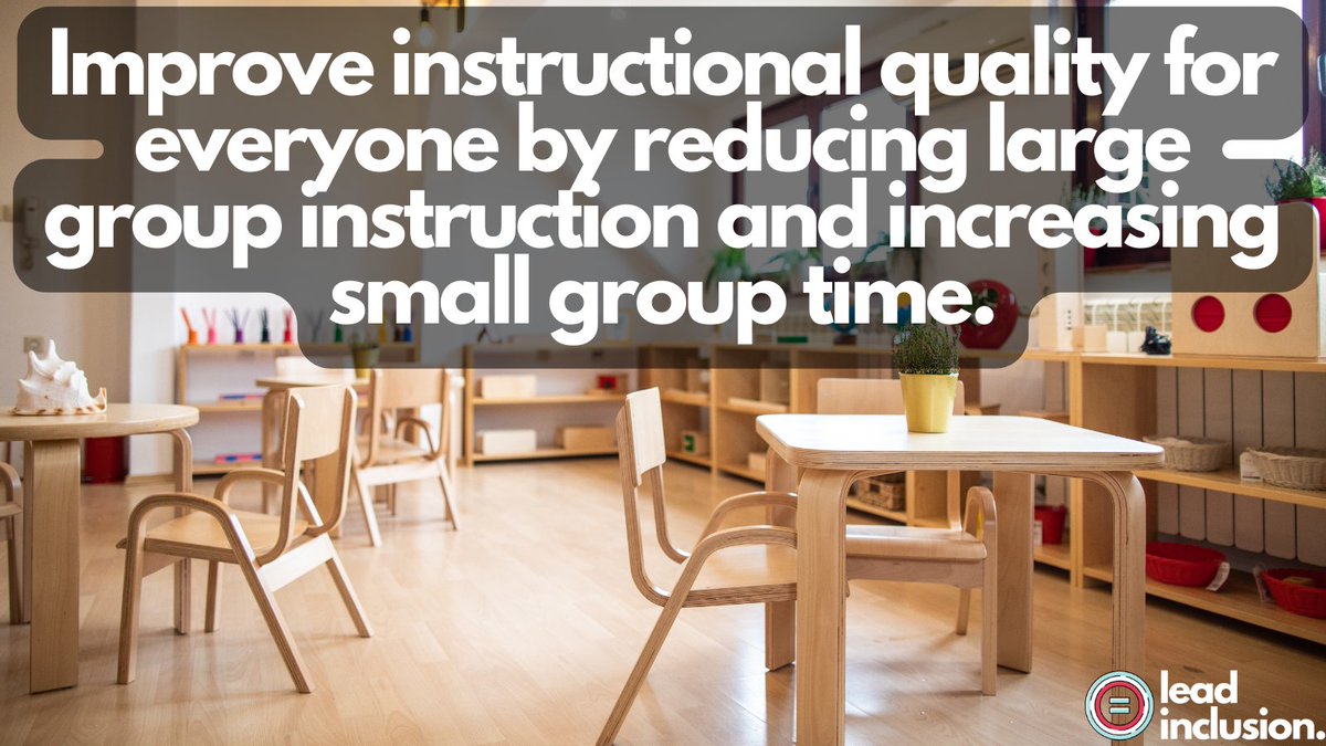 🕐 One of the easiest ways to carve out time for differentiation (and improve instructional quality for everyone) is to reduce large group instruction and increase small group time. #LeadInclusion #EdLeaders #Teachers #UDL #TeacherTwitter