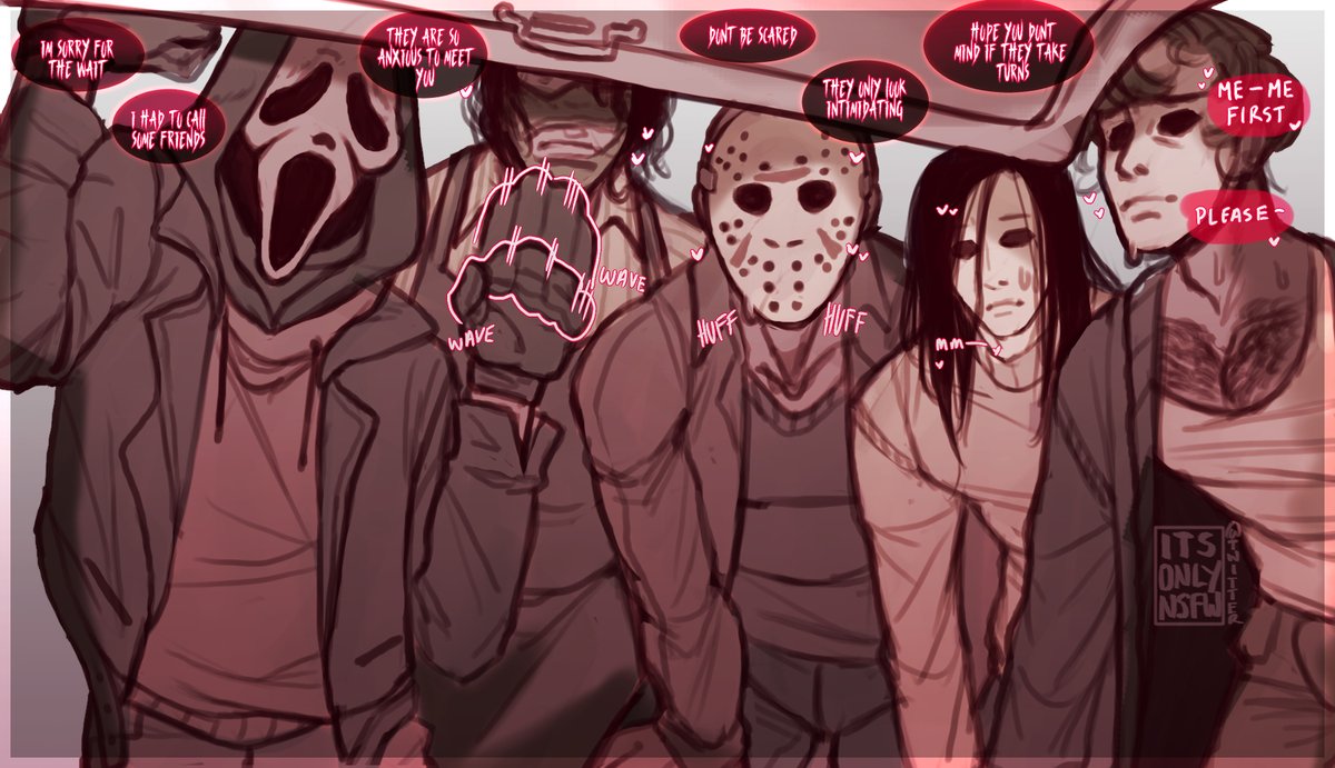 itsonlynsfw's tweet photo. 𝕶𝖎𝖓𝖐𝖙𝖔𝖇𝖊𝖗 ♕      
𝖉𝖆𝖞 31 - 𝖋𝖗𝖊𝖊 - 𝖍𝖆𝖕𝖕𝖞 𝖍𝖆𝖑𝖑𝖔𝖜𝖊𝖊𝖓𝖎𝖊 🎃
.
.
.
hope y'all had fun. ❤️🤪
#Ghostface #JasonVoorhees #brahms #houseofwax #HappyHalloween #Halloween #kinktober #juicetober https://t.co/WQKUggjcz2