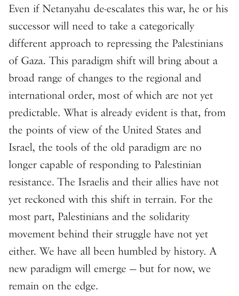 Here @thedrift_mag has published 7 short essays—dispatches from the war on Gaza. This excerpt from @shaabiranks and whole thing worth your read: thedriftmag.com/dispatches-on-…