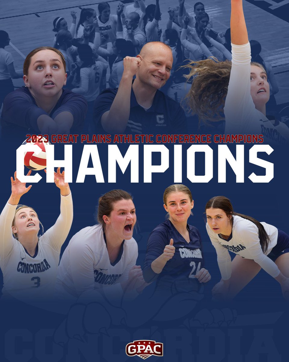 🏆 GPAC CHAMPIONS! 🏆

🏐 <a href="/cunevolleyball/">Concordia Bulldogs Volleyball</a> earns a share of the 2023 GPAC regular season title! It's the program's first conference championship since 2000.

#LevelUp!  👏👏👏