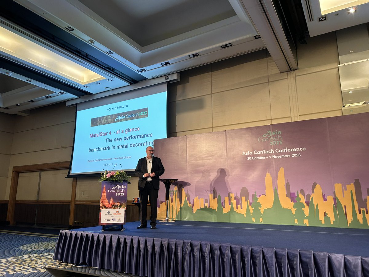 Next up is Koenig & Bauer’s Gerhard Grossmann, who addresses some of the benefits of the company’s MetalStar4 decorating technology. #AsiaCanTech2023 #conference #metaldecorating
