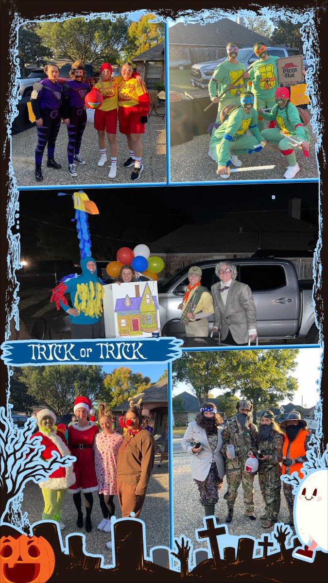Patriot_sb's tweet photo. Cast your vote for best group costume! 
1. UP 
2. Ninja Turtles 
3. Grinch
4. Duck Dynasty 
5. Dodgeball 
COMMENT BELOW your vote UNTIL 9:00pm tomorrow! https://t.co/LDxQxl2Yjw