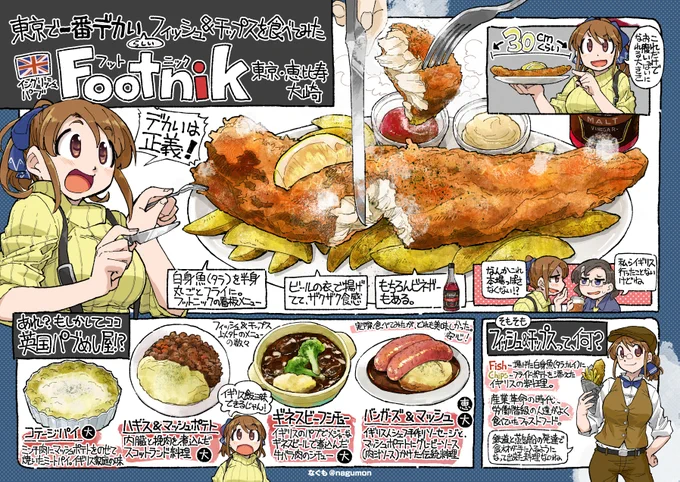 東京一でかいと云われるフィッシュアンドチップス食べに行った、英国メシ揃いぶみイングリッシュパブ。【フットニック】(1/2) #ごはん図鑑