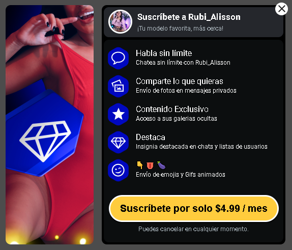 Rubi_Alisson_Es's tweet photo. 💎Emblema Especial en mi Sala.💎Acceso a Contenido Exclusivo💎Mensajes Privados💎Control Domi 5min.  💎1 Foto y Video Personalizado al mes Pregúntame mas Detalles. 💎Baile Especial de Cumpleaños.💎Sesión de fotos Previa de Nueva Lencería. https://t.co/r4EF8NbKnd